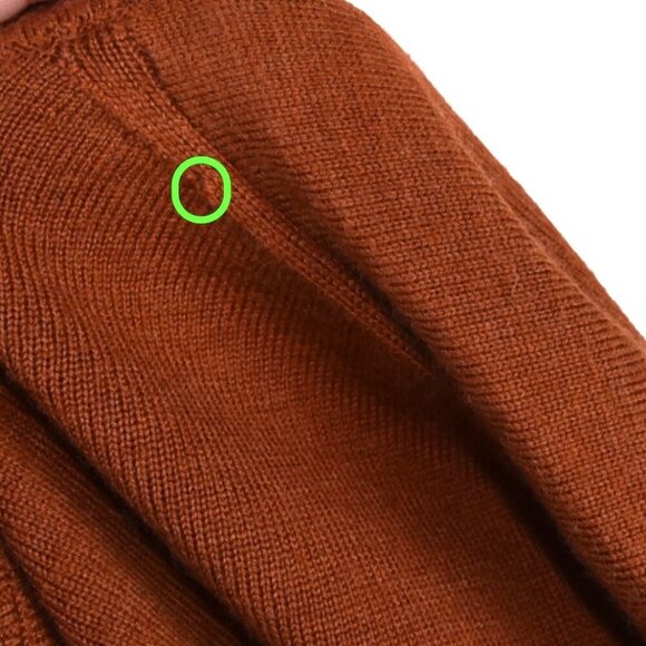 Banana Republic Men's V Neck Extra Fine Cashmere Sweater Rust Orange *W Flaws* L - Picture 8 of 8